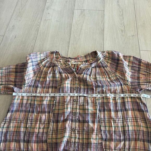 Free People Women's Lucy Cotton Button-Front Swing Blouse size S - Picture 3 of 9